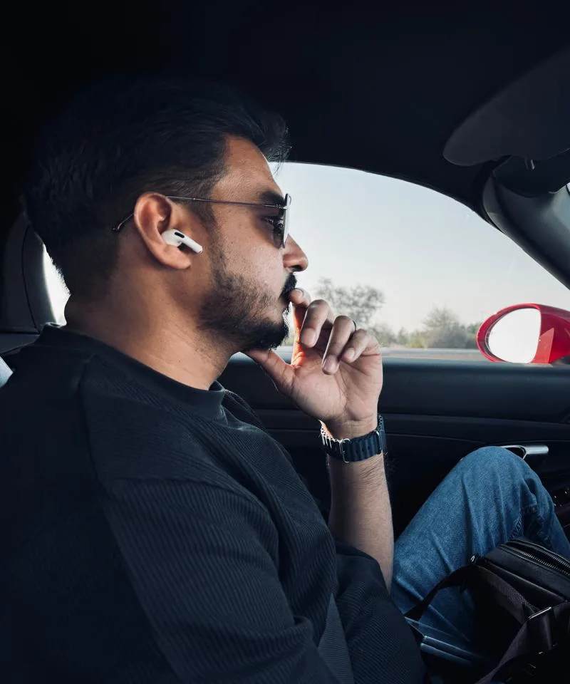 Rashin Hassan during a drive across the city, a moment off duty